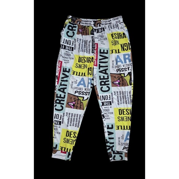 Fire & Fleur Women's 2XL Graphic Editors Journalists Advertising Joggers /Pants - Picture 1 of 16